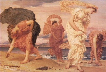 Greek Girls Picking up Pebbles Academicism Frederic Leighton Oil Paintings